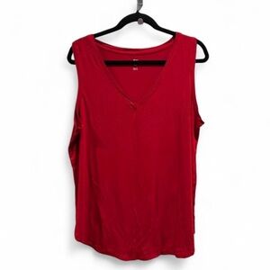dip Red V-Neck Tank Top